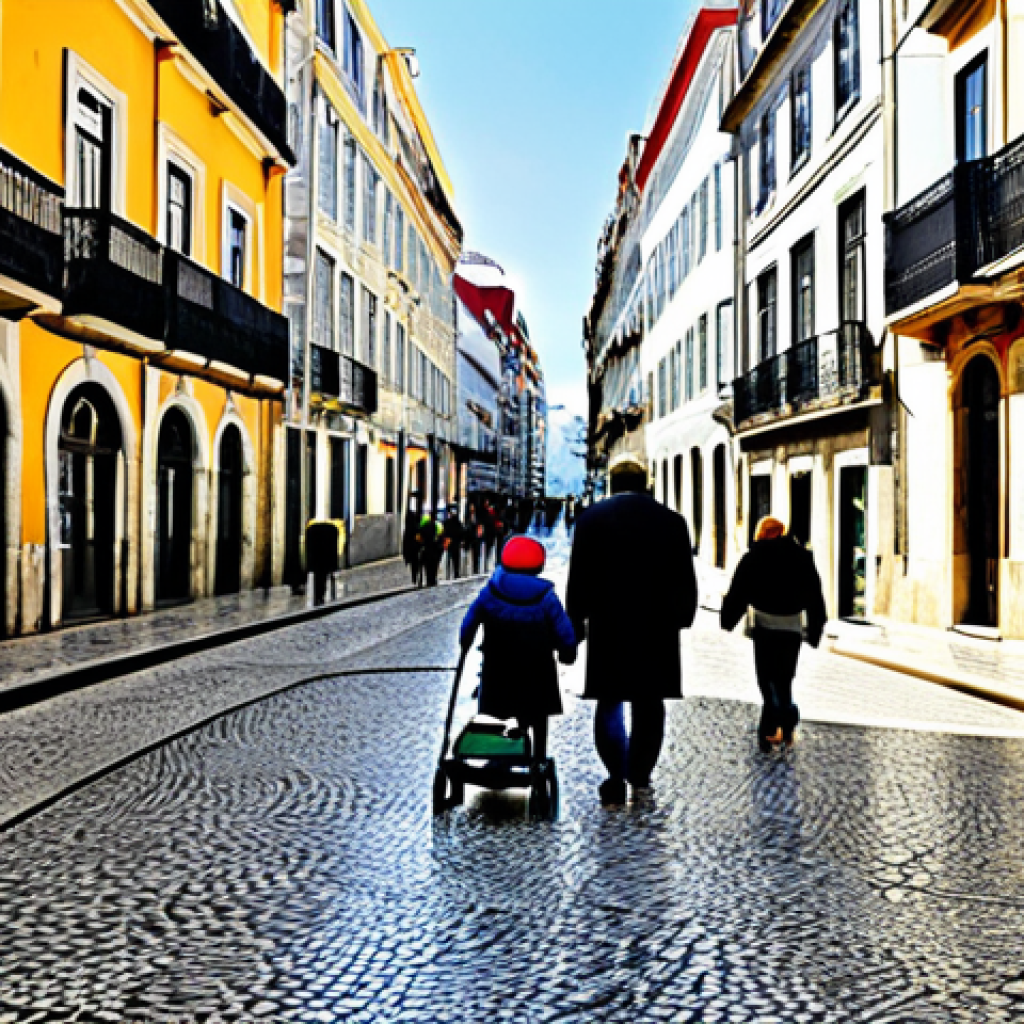 분 도시 설계에서의 공공교통 통합 전략 - **
"Lisbon cityscape featuring pedestrians on wide, accessible sidewalks made of traditional Portug...