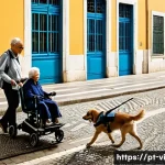 Home 14 분 도시 설계의 접근성과 포용성 강화 - **Prompt 1: Accessible Lisbon Street Scene with Diverse Commuters**
A vibrant, realistic wide-an...
