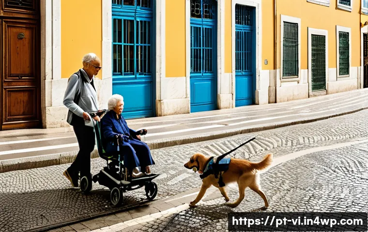 분 도시 설계의 접근성과 포용성 강화 - **Prompt 1: Accessible Lisbon Street Scene with Diverse Commuters**
A vibrant, realistic wide-an...